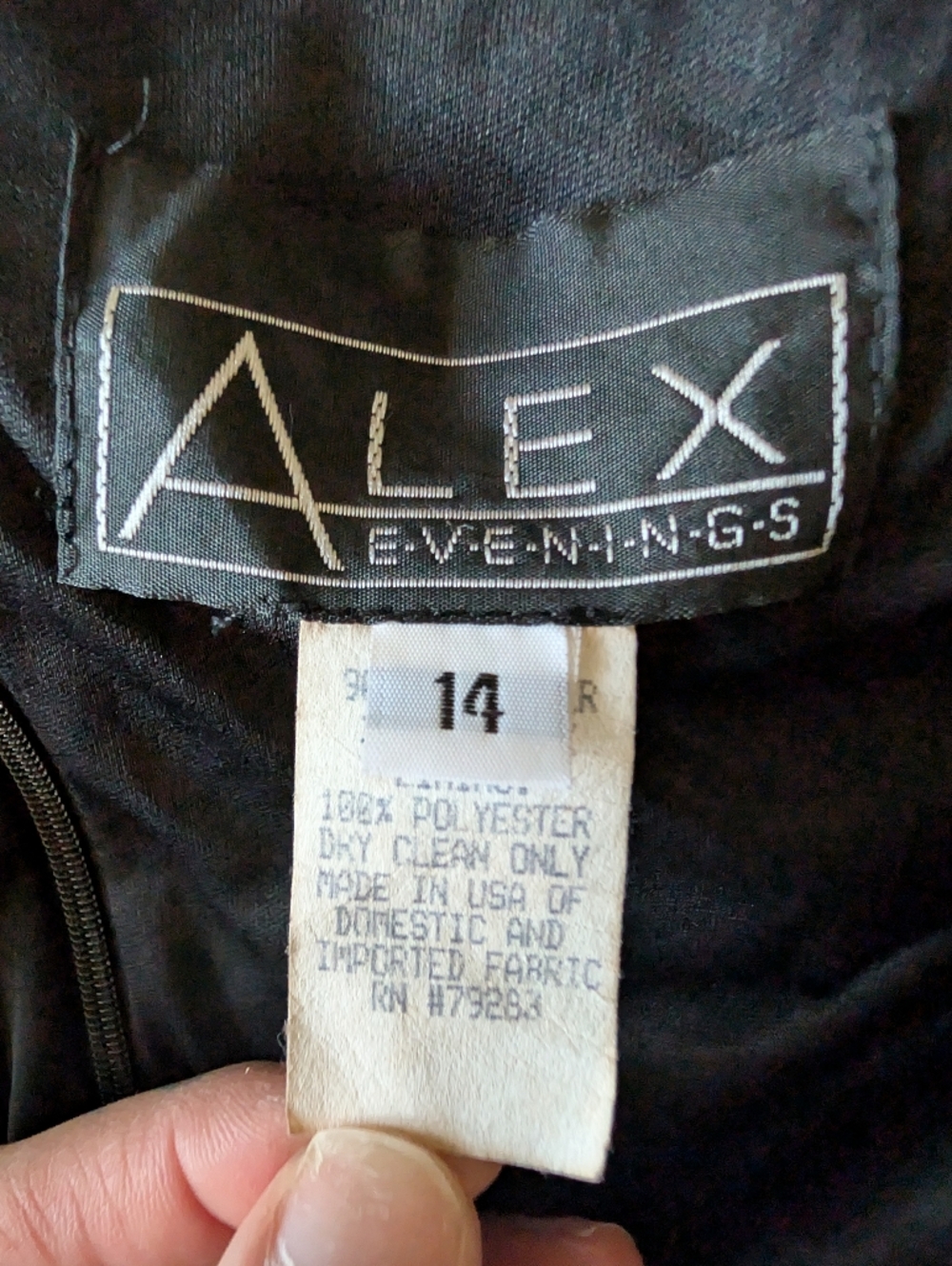 Vintage 90s Alex Evenings Velvet Constellation Sparkle Formal Gown USA Glam 14 - Picture 7 of 14